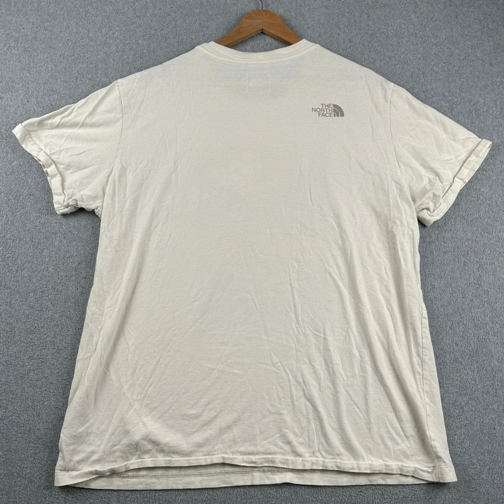 The North Face T-Shirt Mens XL Graphic Mountain Nature Off White Short Sleeve